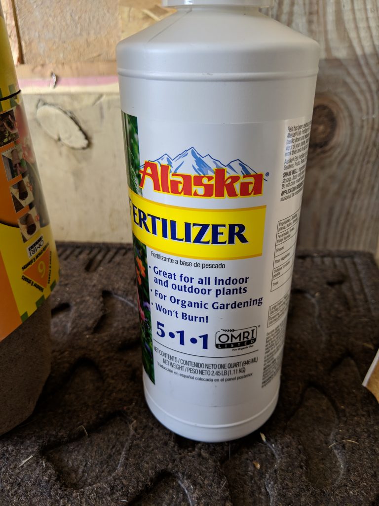 A nice additive to the peppers and tomatoes, Alaska Fish Fertilizer